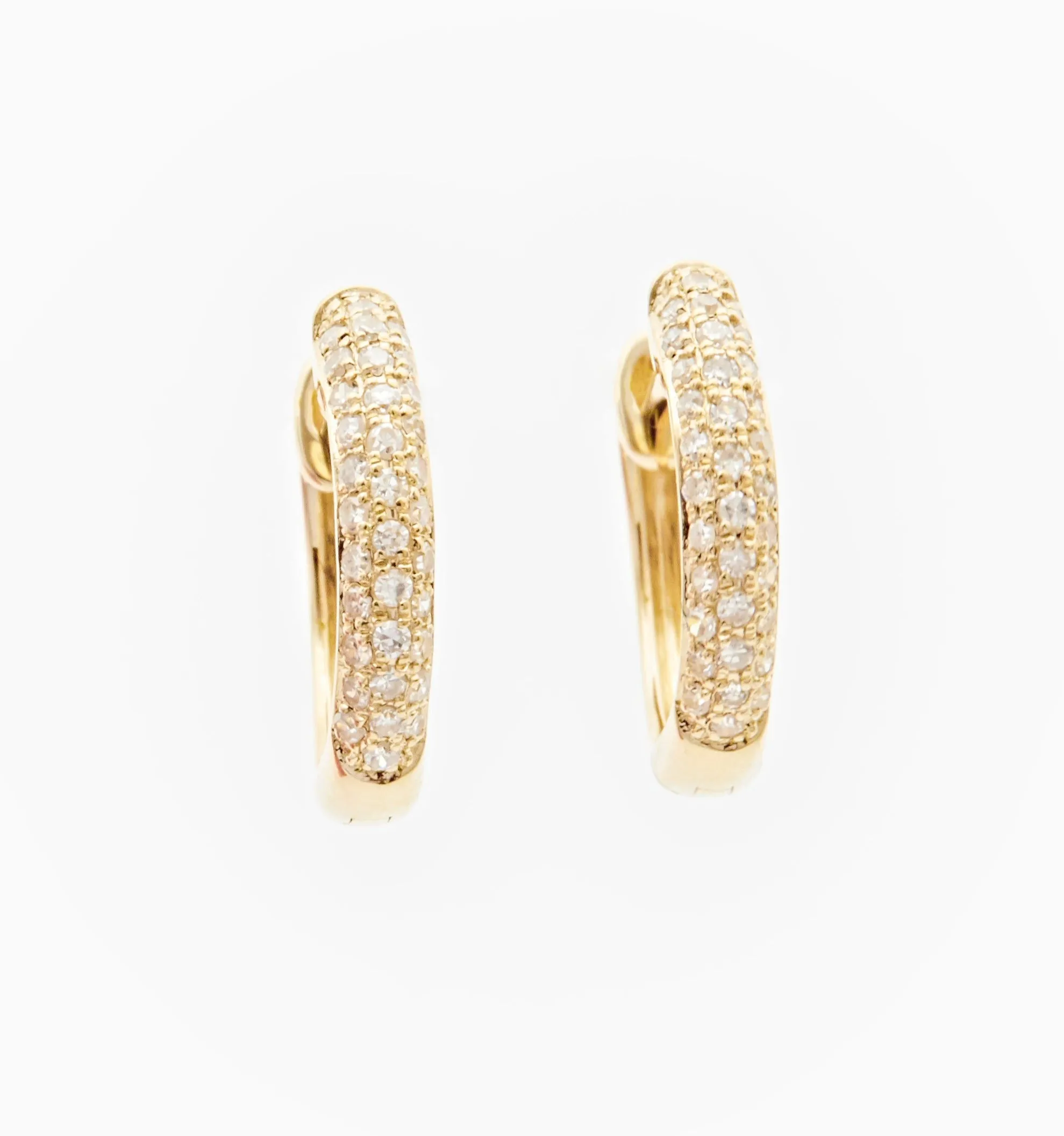 Bold Pave Diamond Hoop Earrings