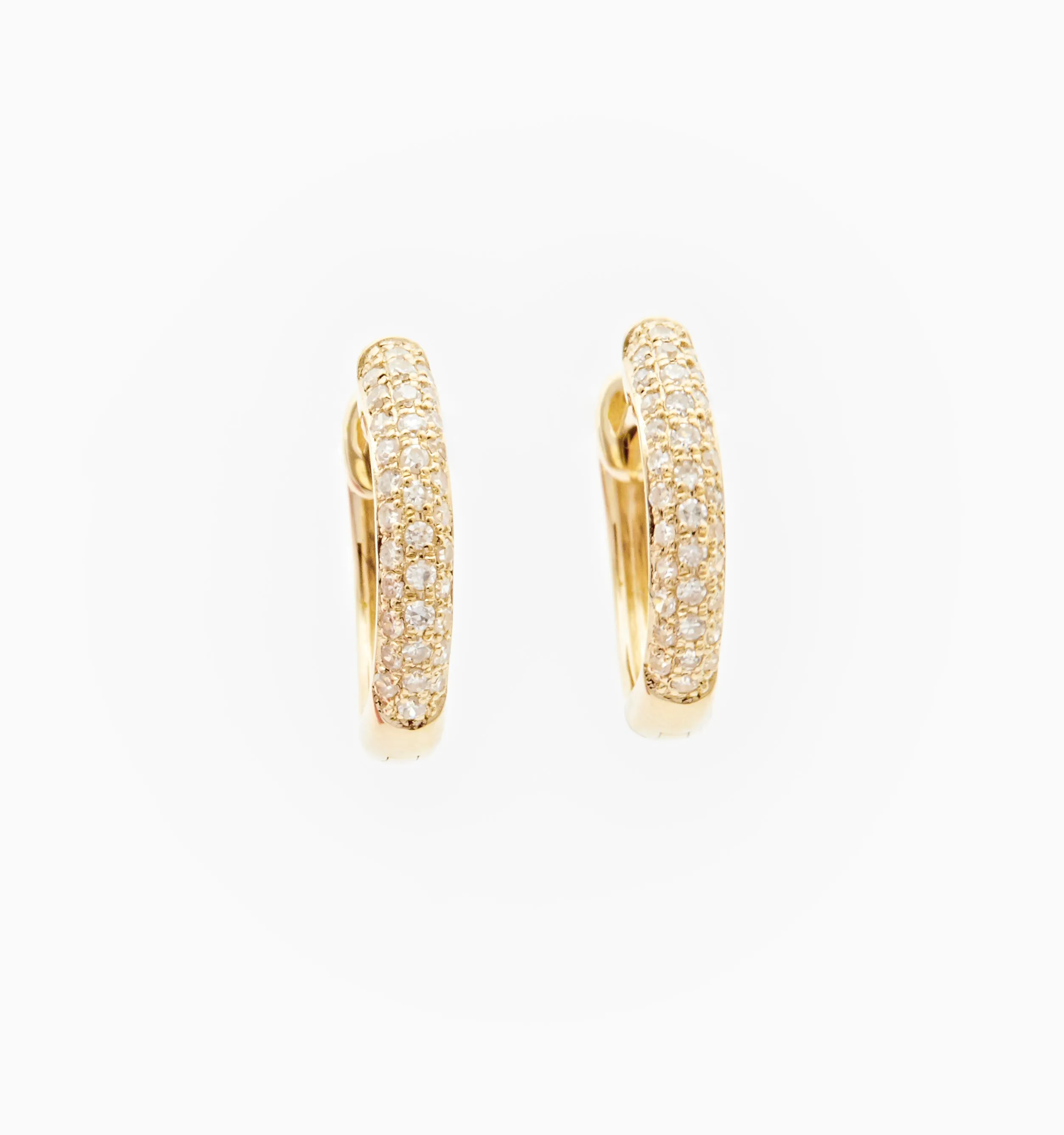 Bold Pave Diamond Hoop Earrings