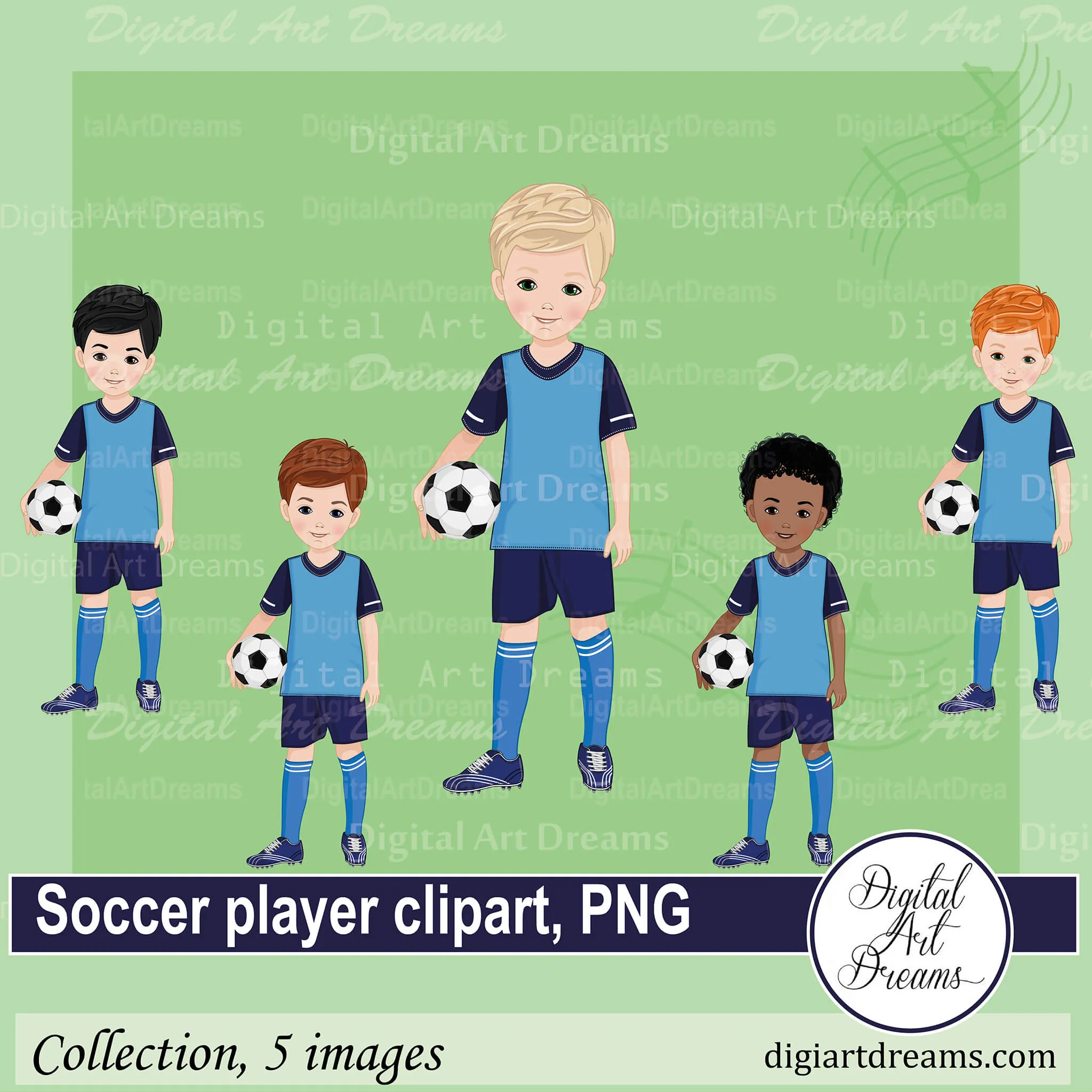 Boy Soccer Player Clipart Blue