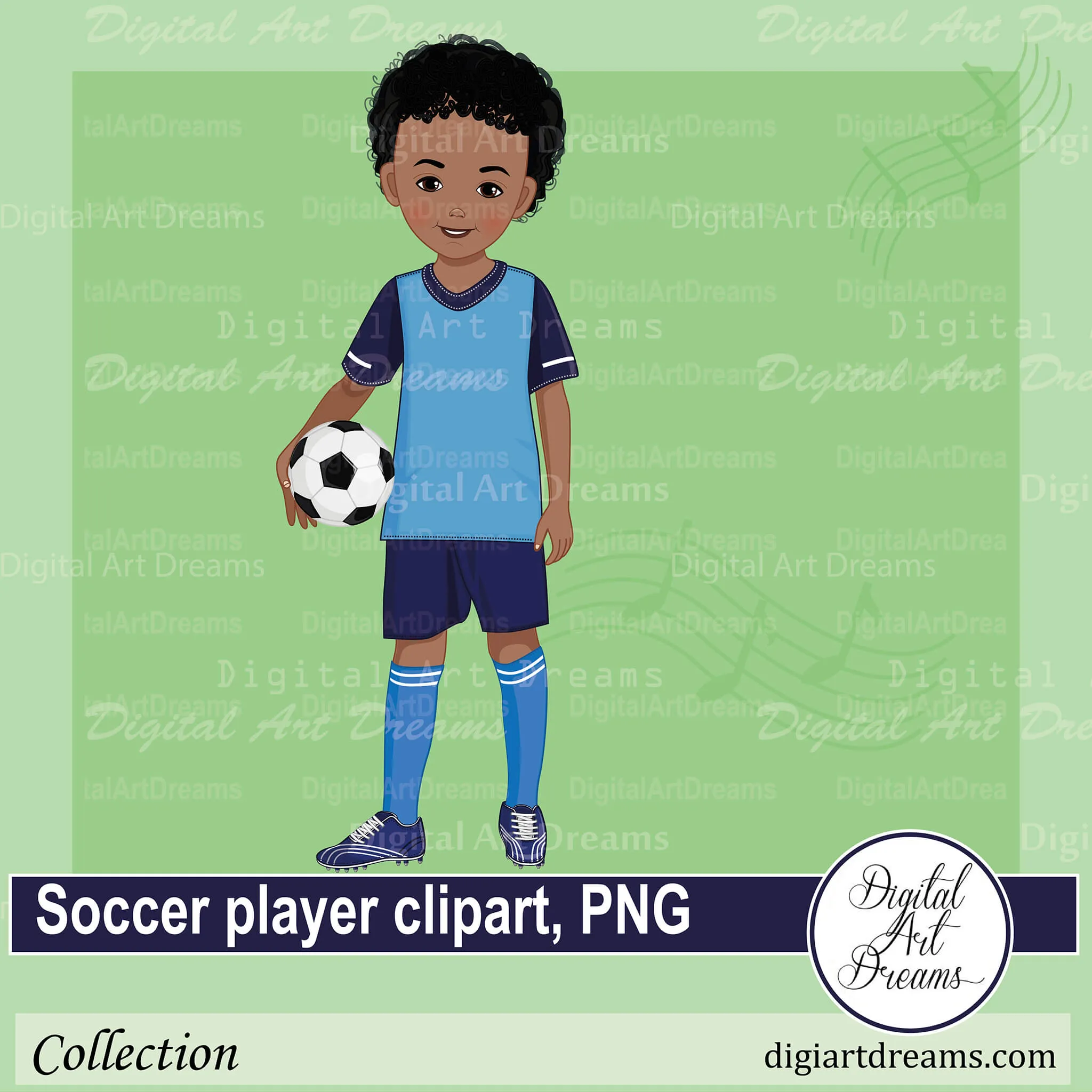 Boy Soccer Player Clipart Blue