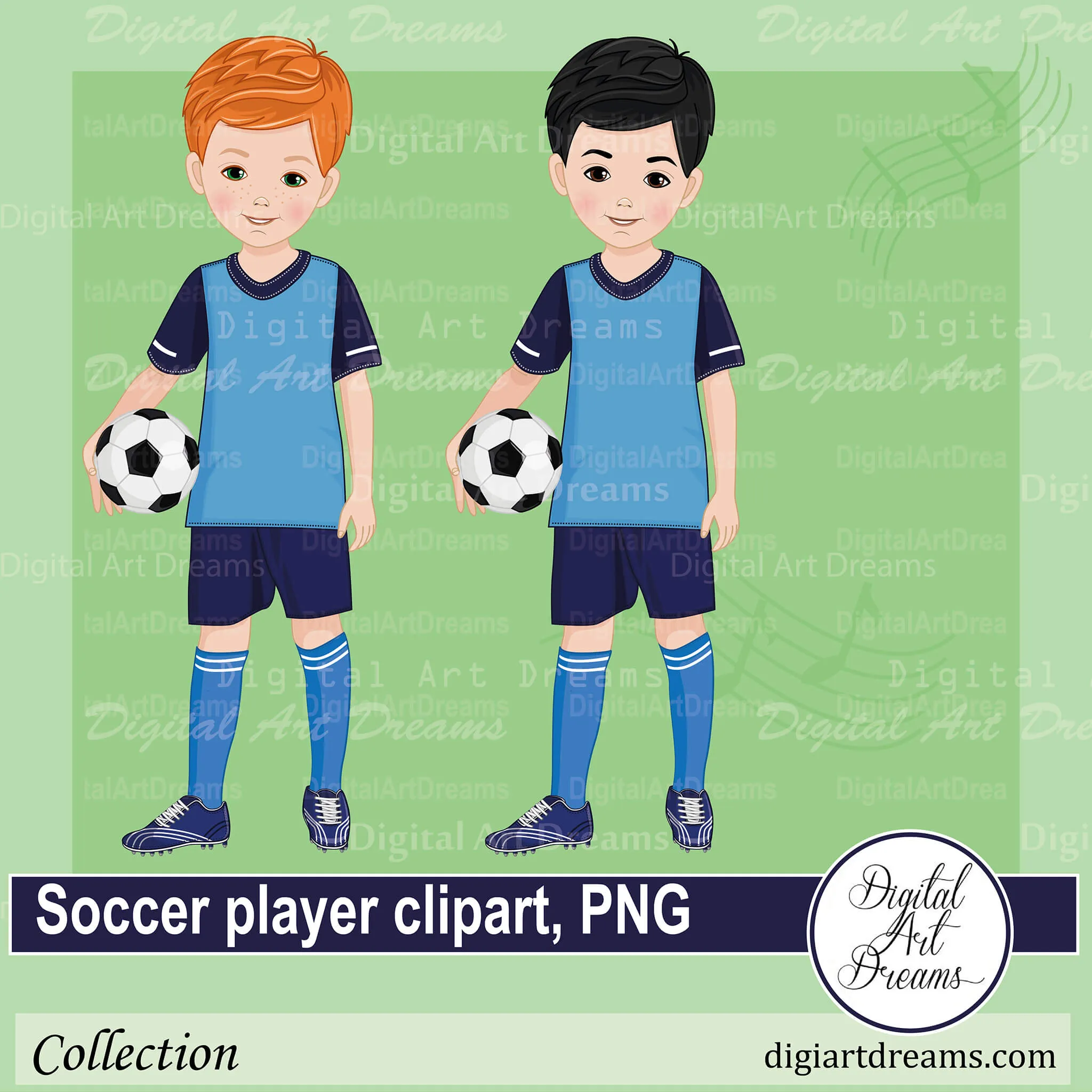 Boy Soccer Player Clipart Blue