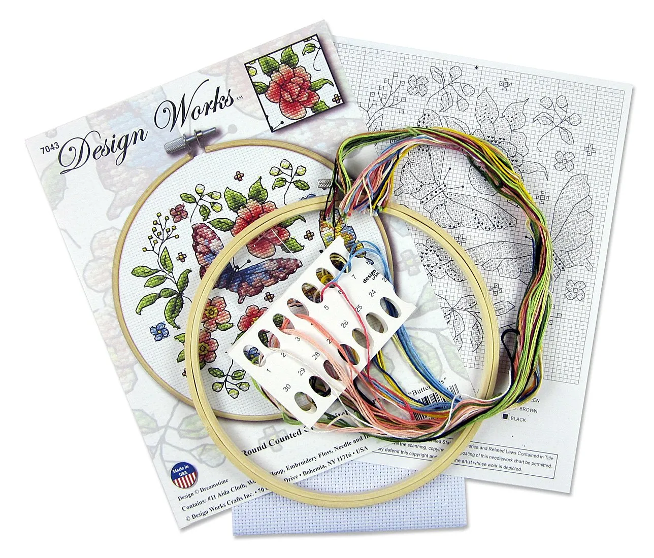 Butterfly Counted Cross Stitch Hoop Kit