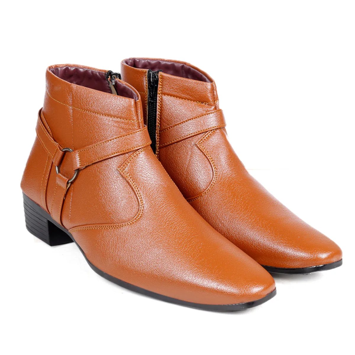 BXXY Men's Work Wear Height Increasing Zipper Boots