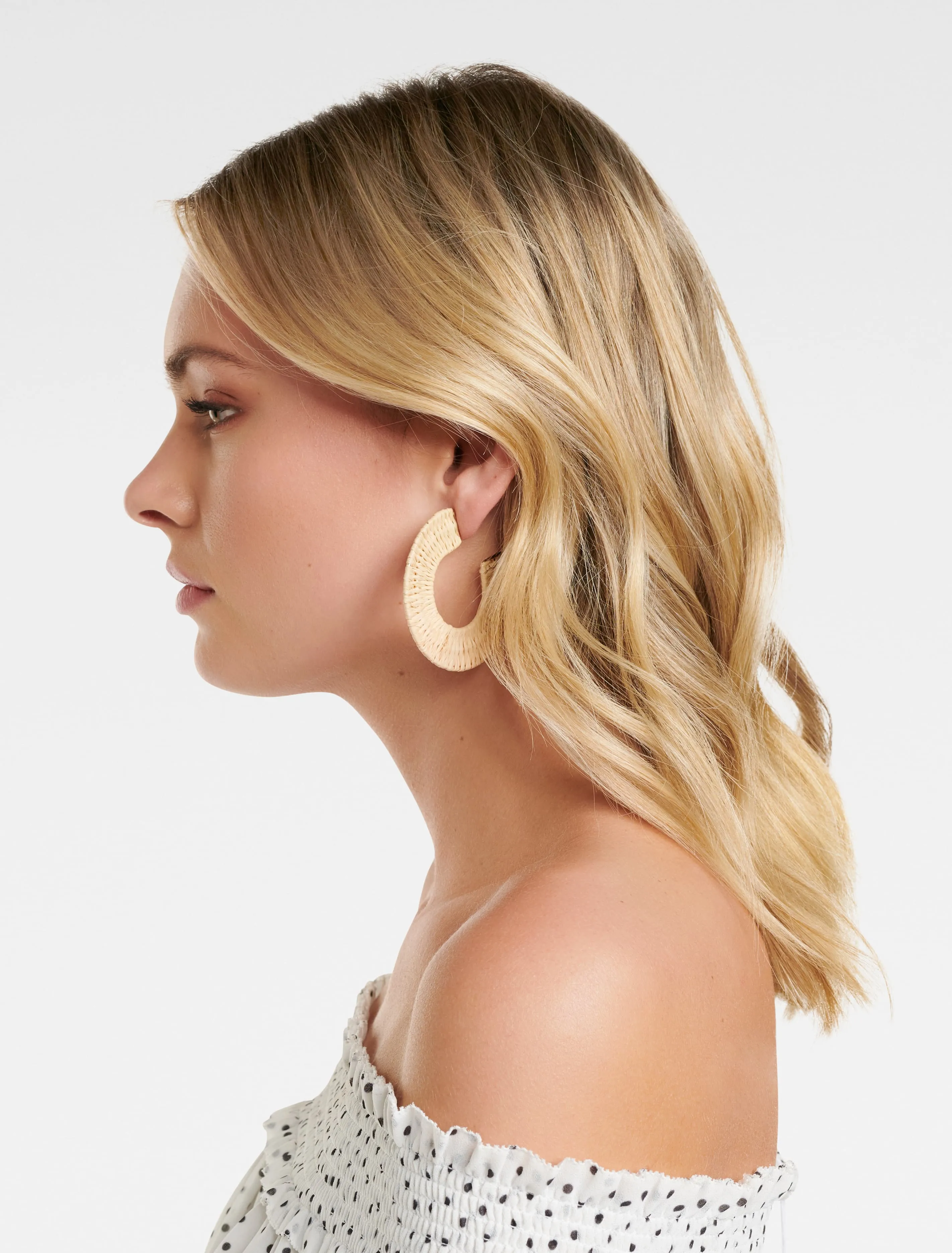 Camilla Raffia Hoop Earrings