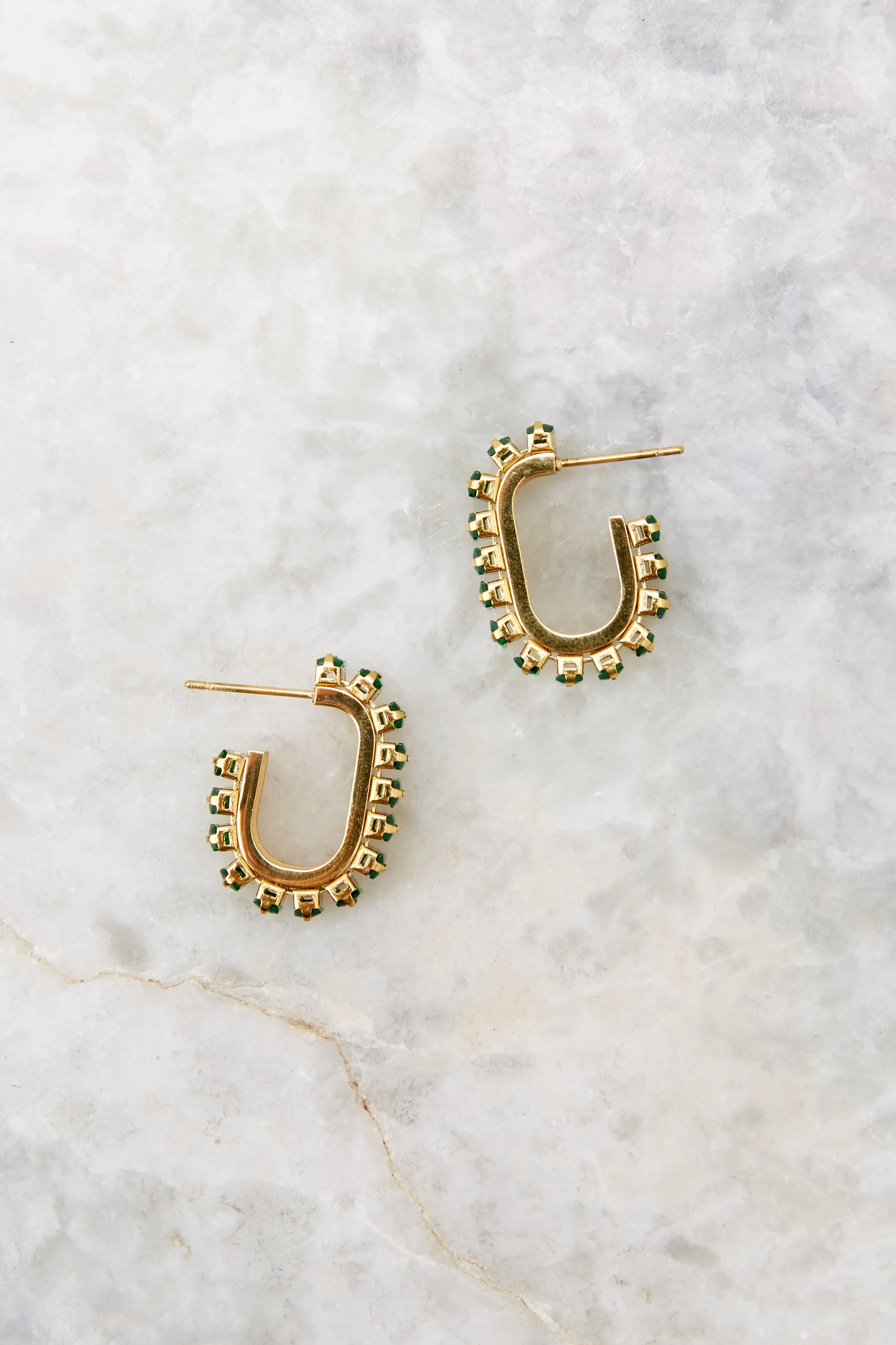 Candy Bar Green Hoop Earrings