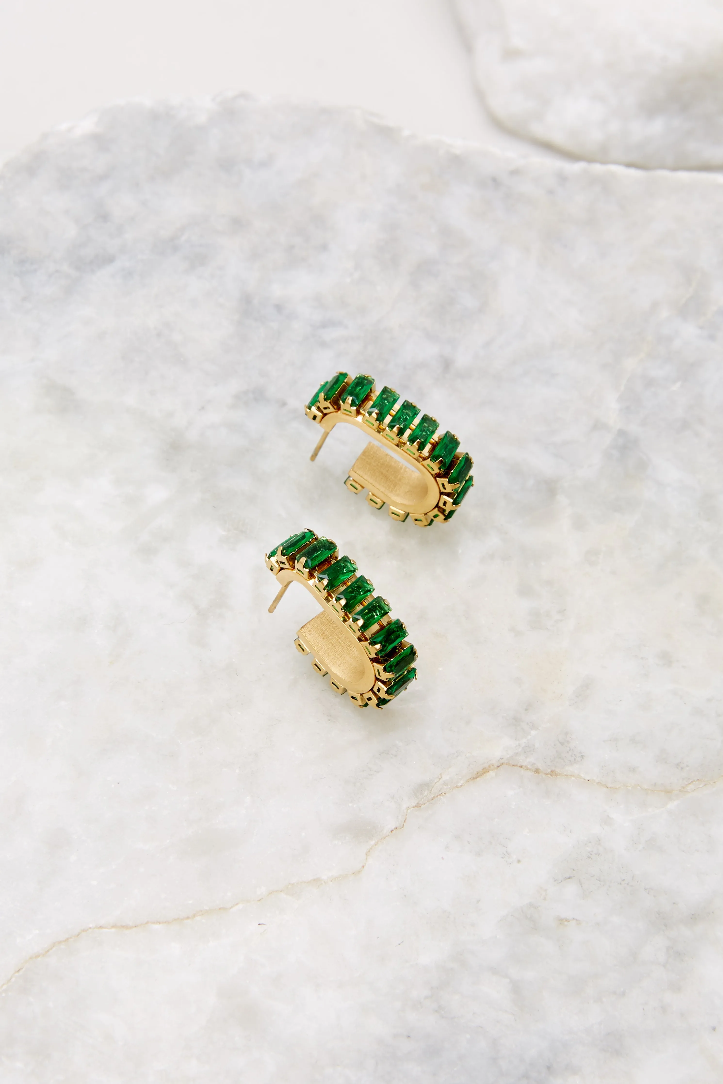 Candy Bar Green Hoop Earrings