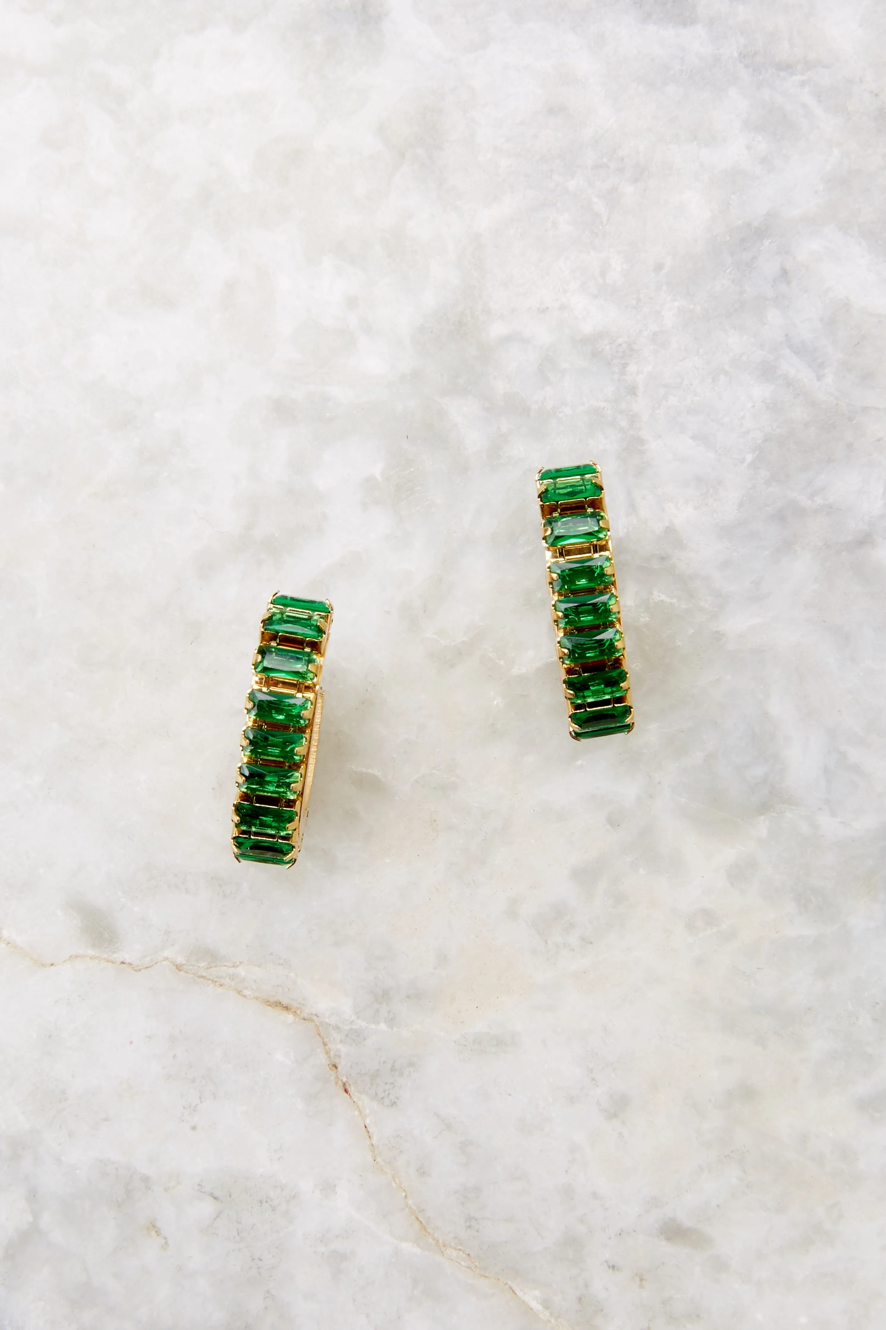 Candy Bar Green Hoop Earrings