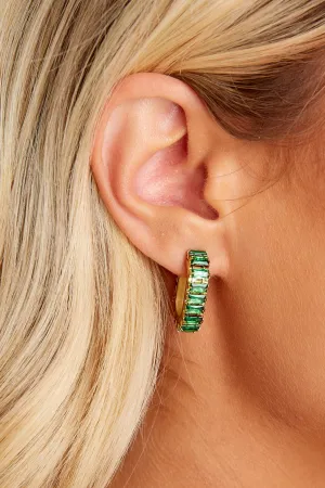 Candy Bar Green Hoop Earrings