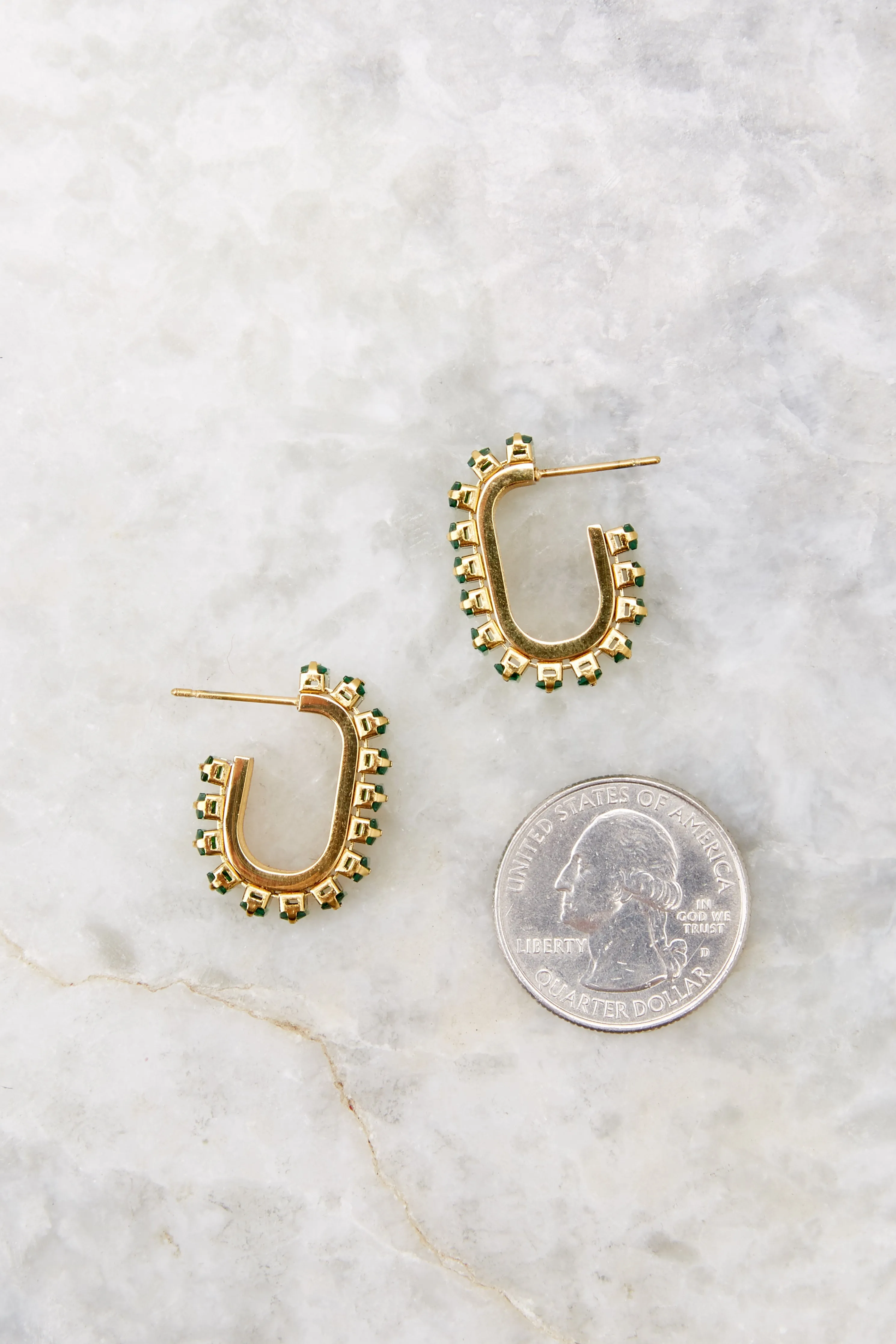 Candy Bar Green Hoop Earrings