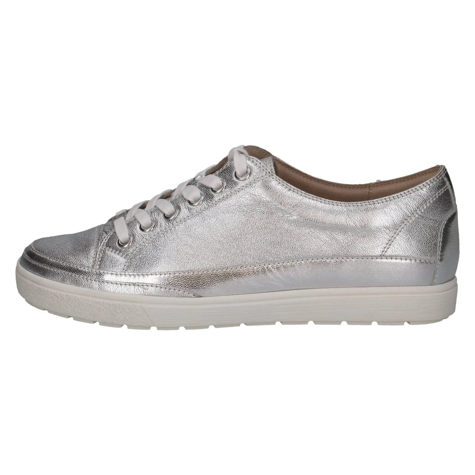 Caprice 9-23654-42 920 Ladies Silver Leather Lace Up Shoes