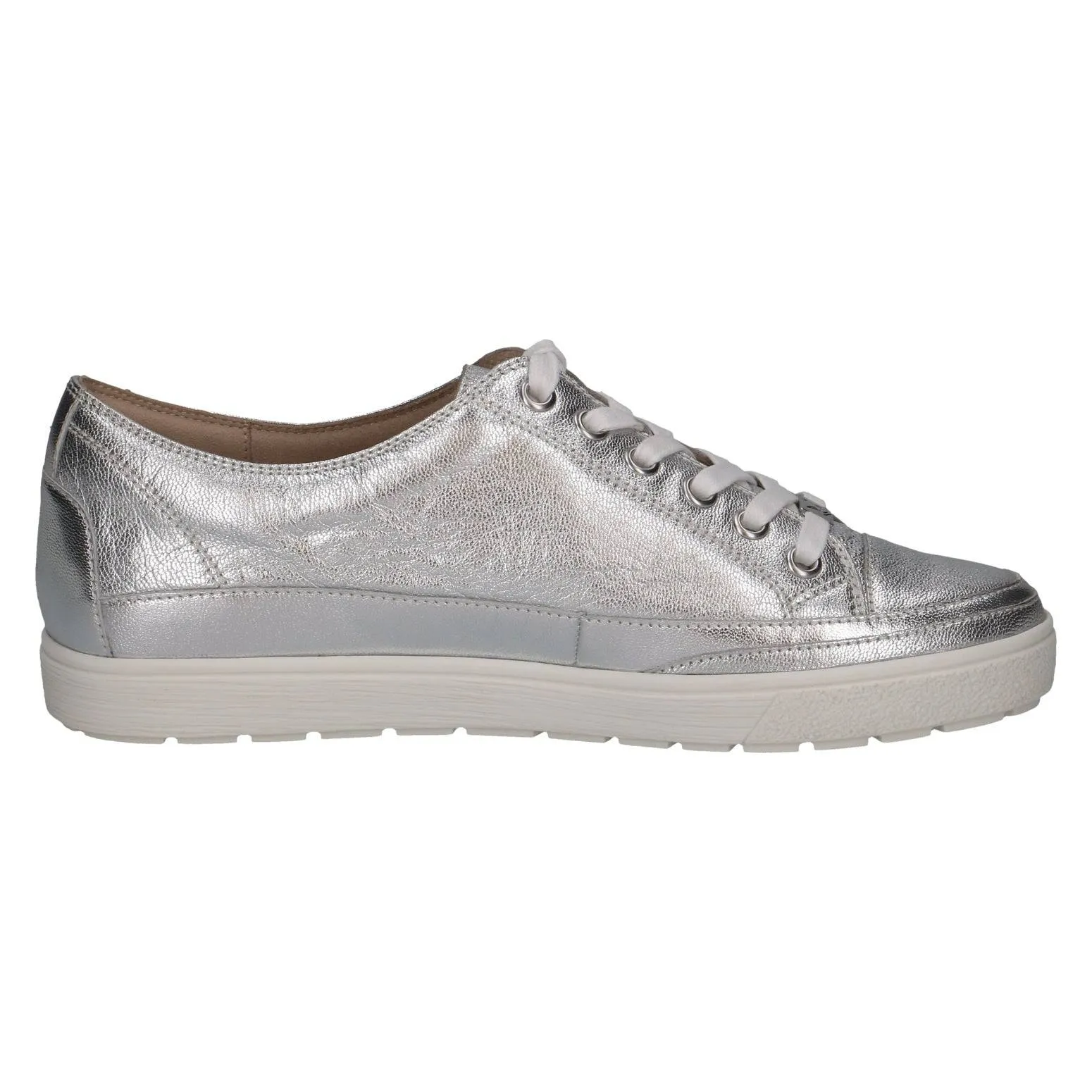 Caprice 9-23654-42 920 Ladies Silver Leather Lace Up Shoes