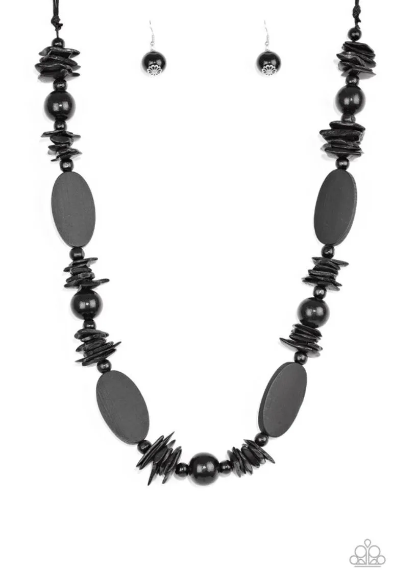 Carefree Cococay Black Necklace  - Paparazzi Accessories