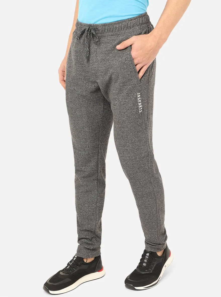 Charcoal Grey Solid Slim Fit Track Pant | JadeBlue