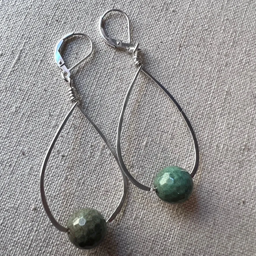 Chrysoprase Hoop Earrings