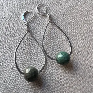 Chrysoprase Hoop Earrings