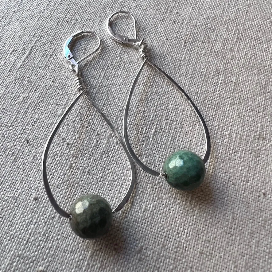 Chrysoprase Hoop Earrings