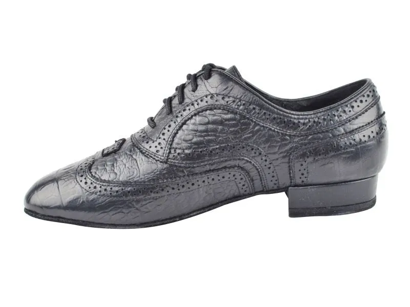 Competitive Dance Series Black Croc Embossed Leather