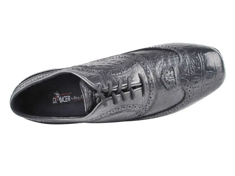 Competitive Dance Series Black Croc Embossed Leather