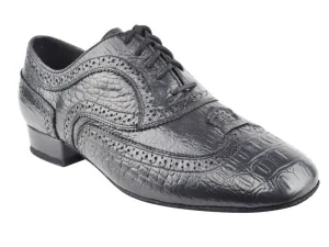 Competitive Dance Series Black Croc Embossed Leather