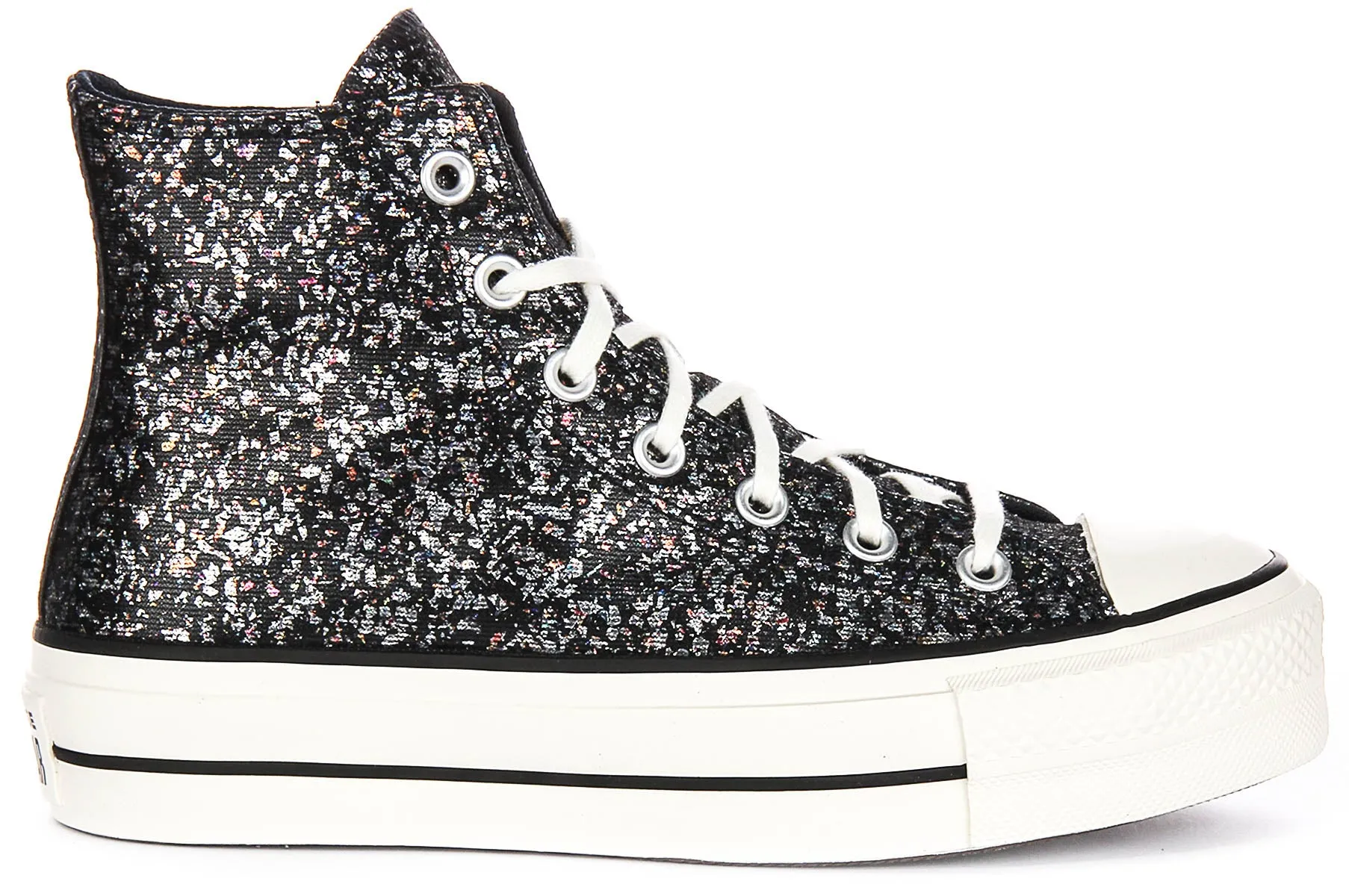 Converse Chuck Taylor A09551C Lift In Black Silver Glitter Platform