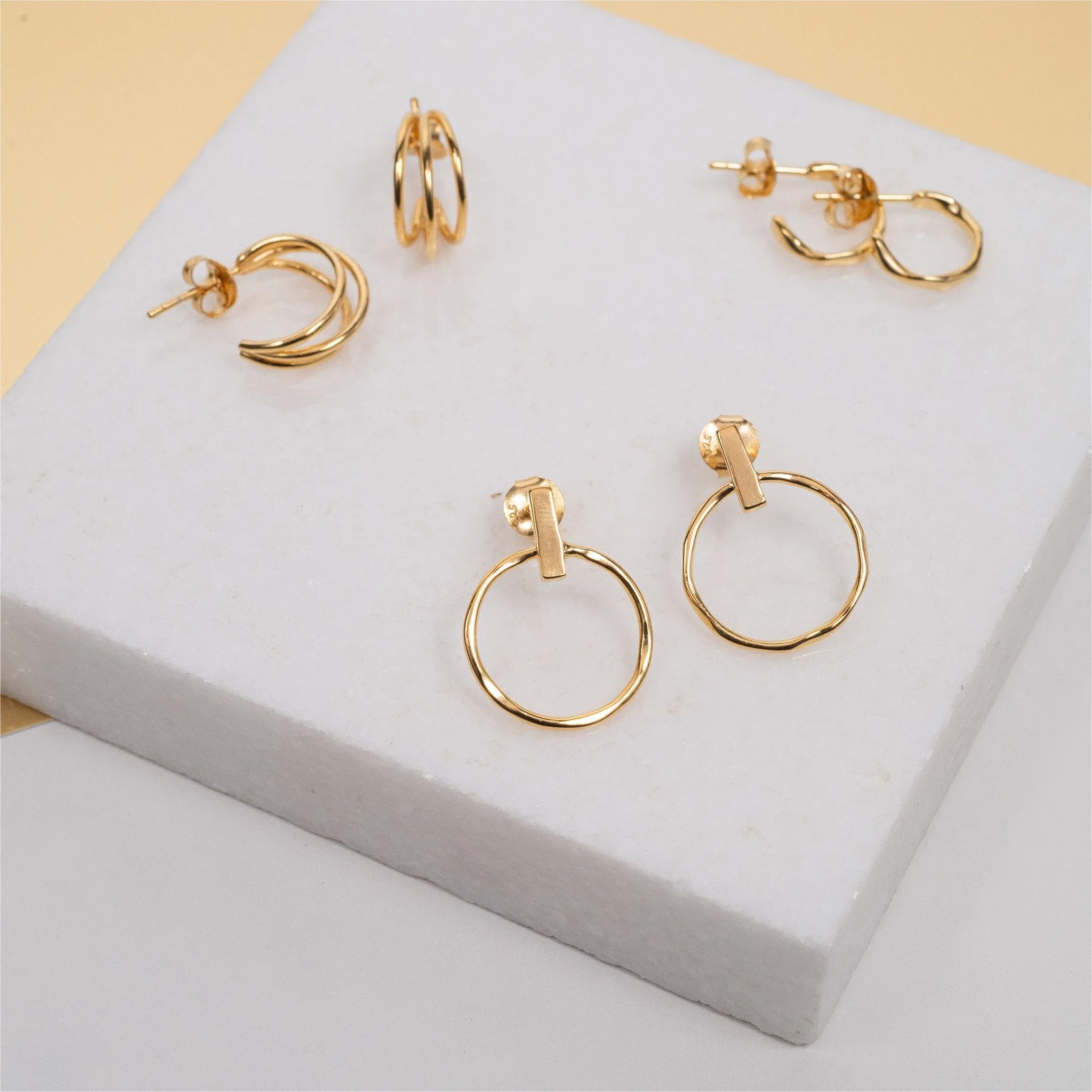 Cordoba Triple Gold Vermeil Hoop Earrings