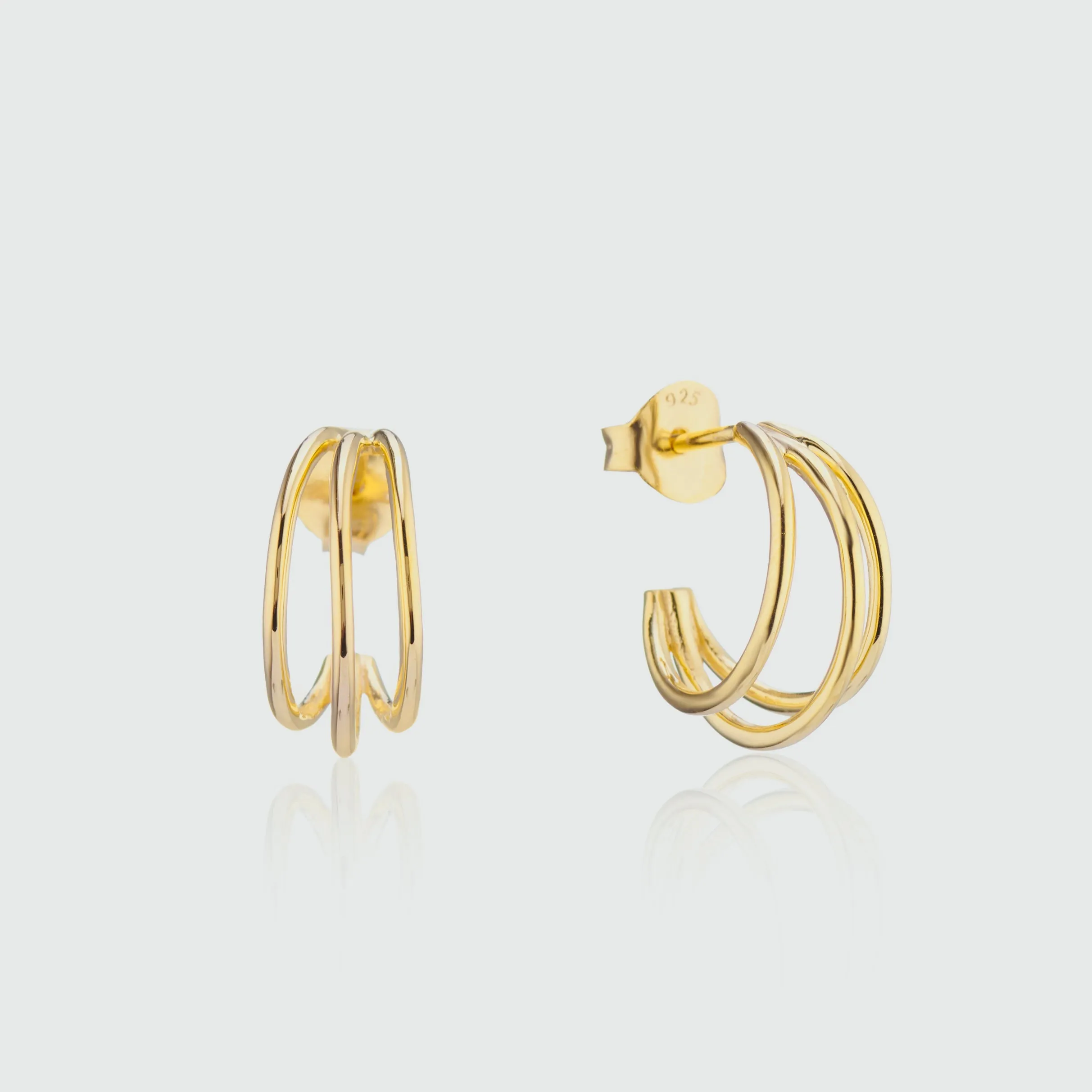 Cordoba Triple Gold Vermeil Hoop Earrings