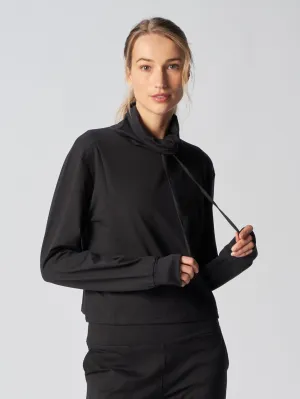 Cozy Funnel Neck Sweatshirt in Black