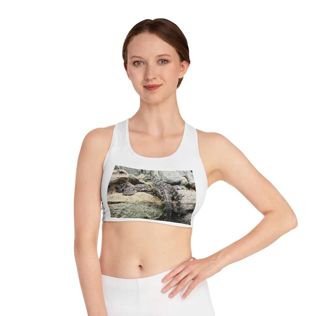 Crocodiles Sports Bra (AOP)