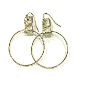 Dainty Gold Leather Hoop Earrings