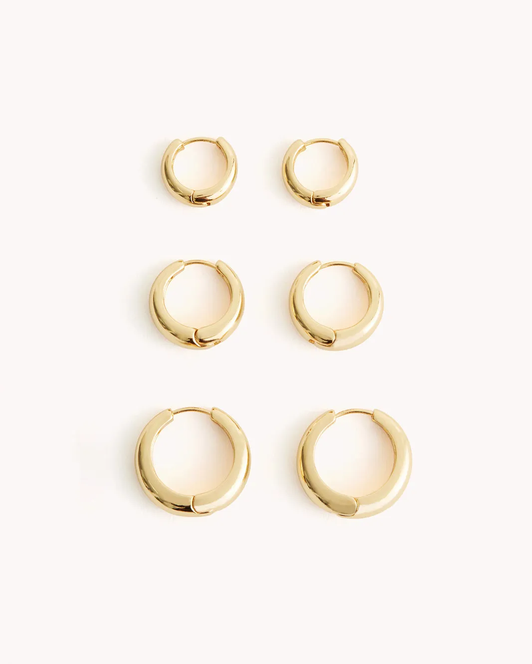 DIANCA 3 PACK EARRINGS - GOLD PLATED 18K