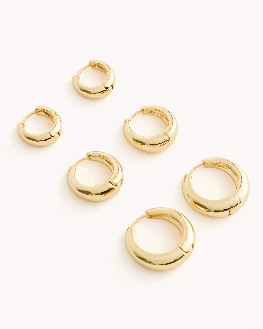 DIANCA 3 PACK EARRINGS - GOLD PLATED 18K