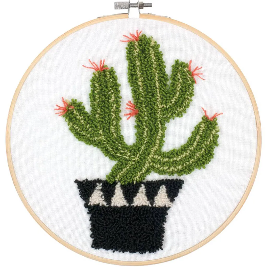 Dimensions Punch Needle Kit 8 in. Prickly Cactus