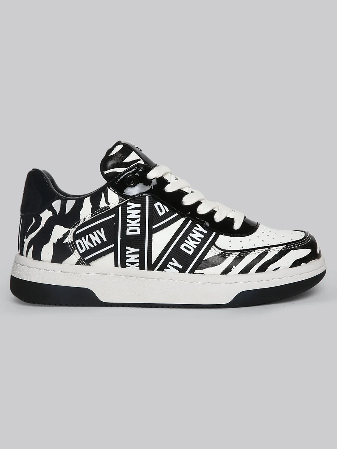 DKNY Women White & Black Sneakers