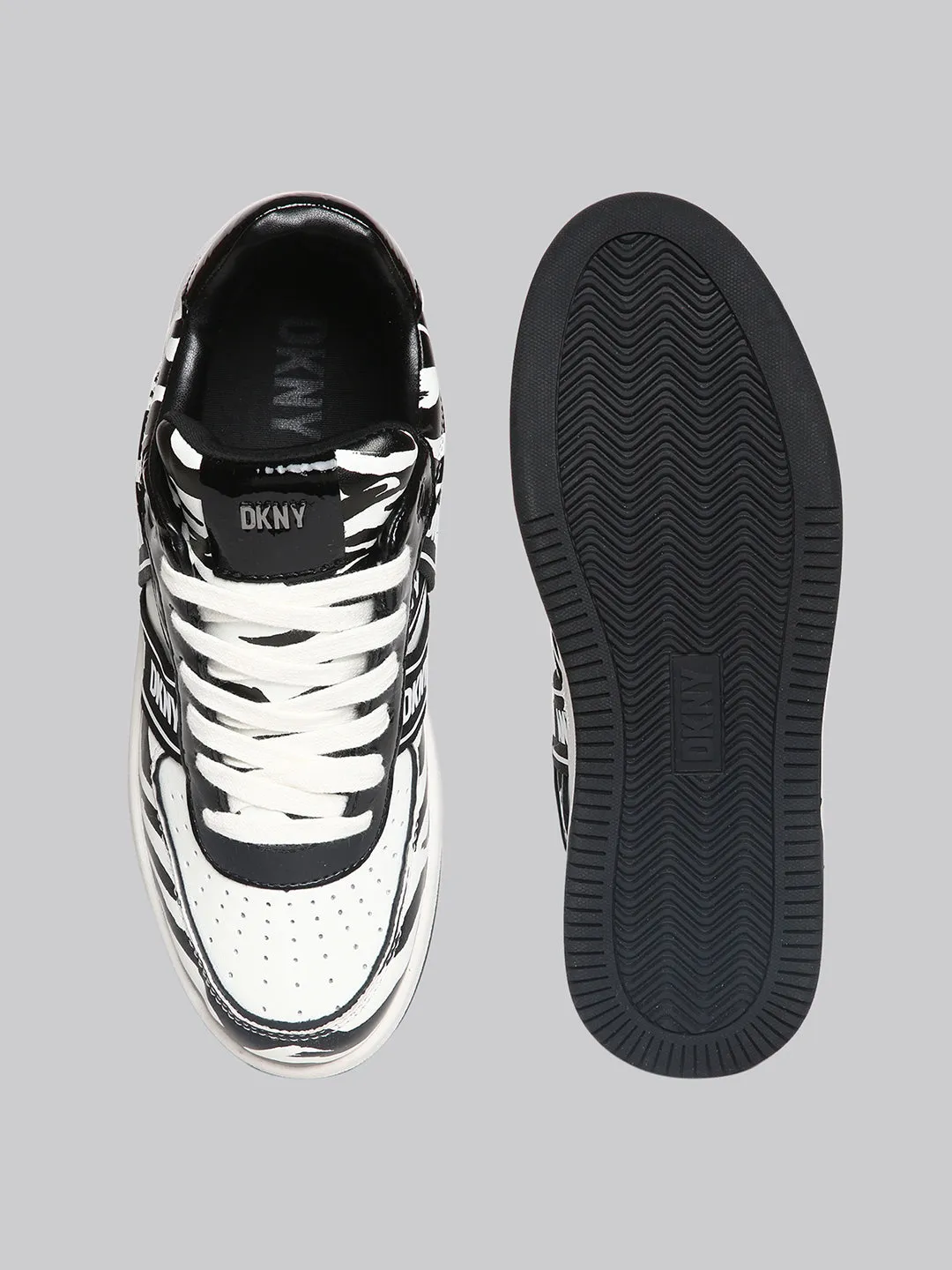 DKNY Women White & Black Sneakers