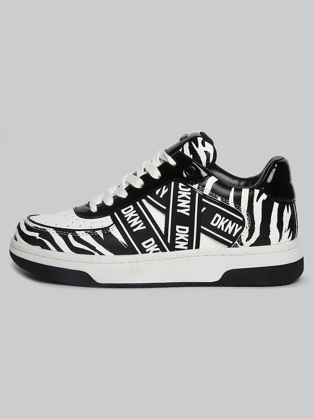 DKNY Women White & Black Sneakers