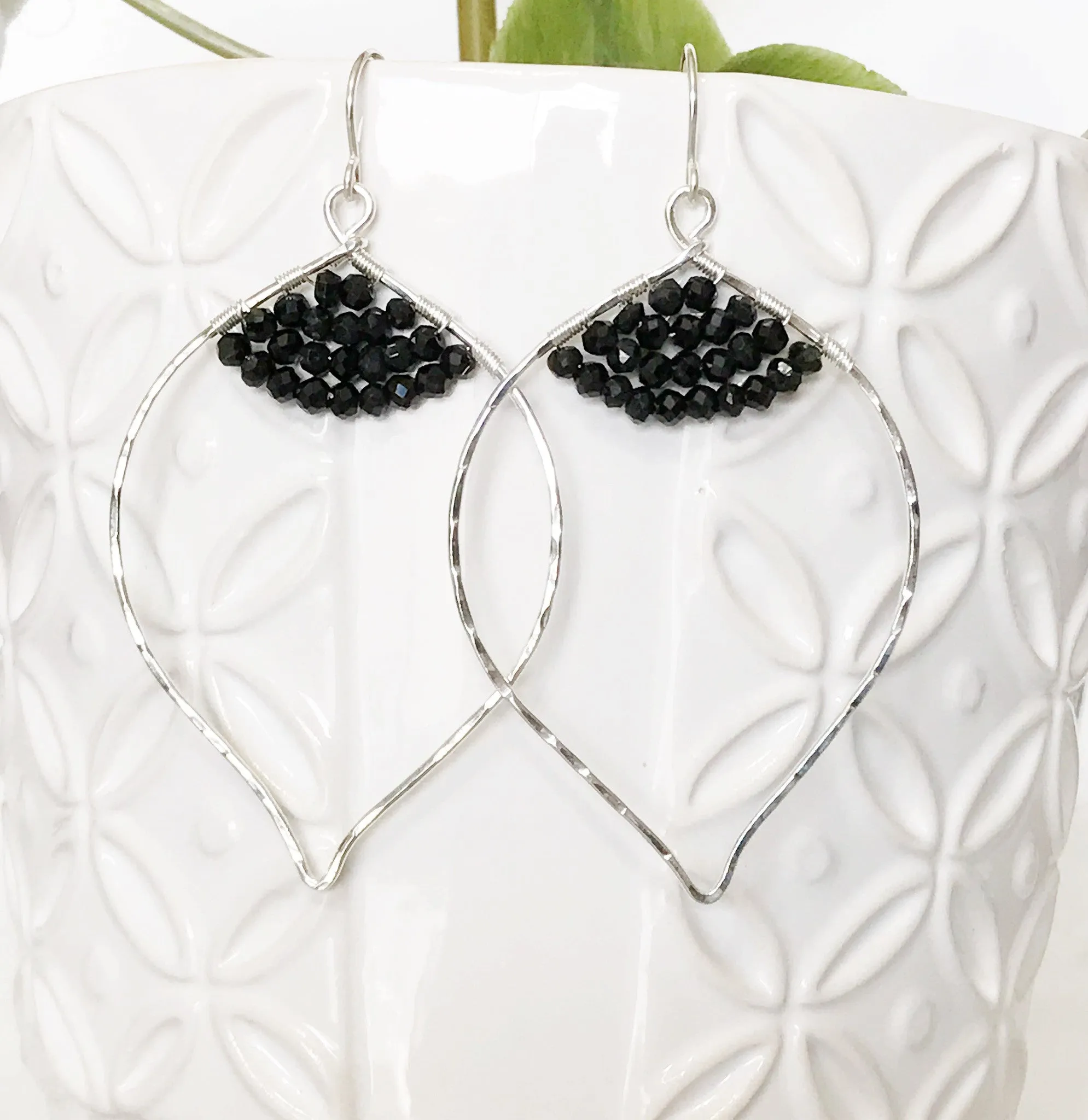 Earrings Malie - black spinel  (E209)