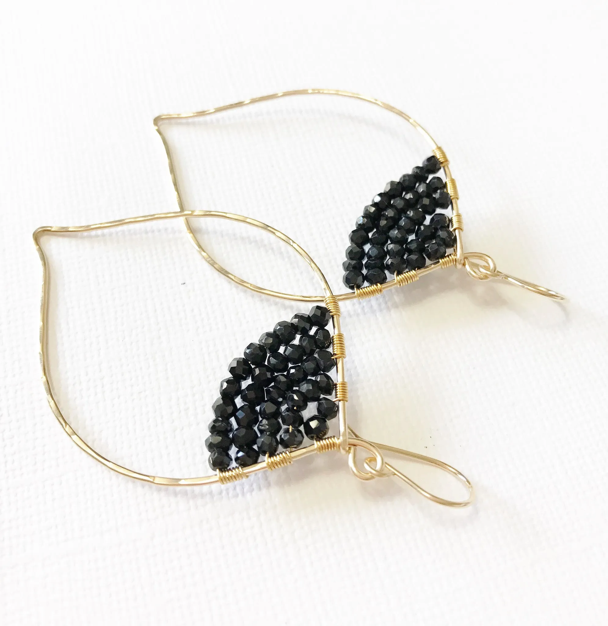 Earrings Malie - black spinel  (E209)