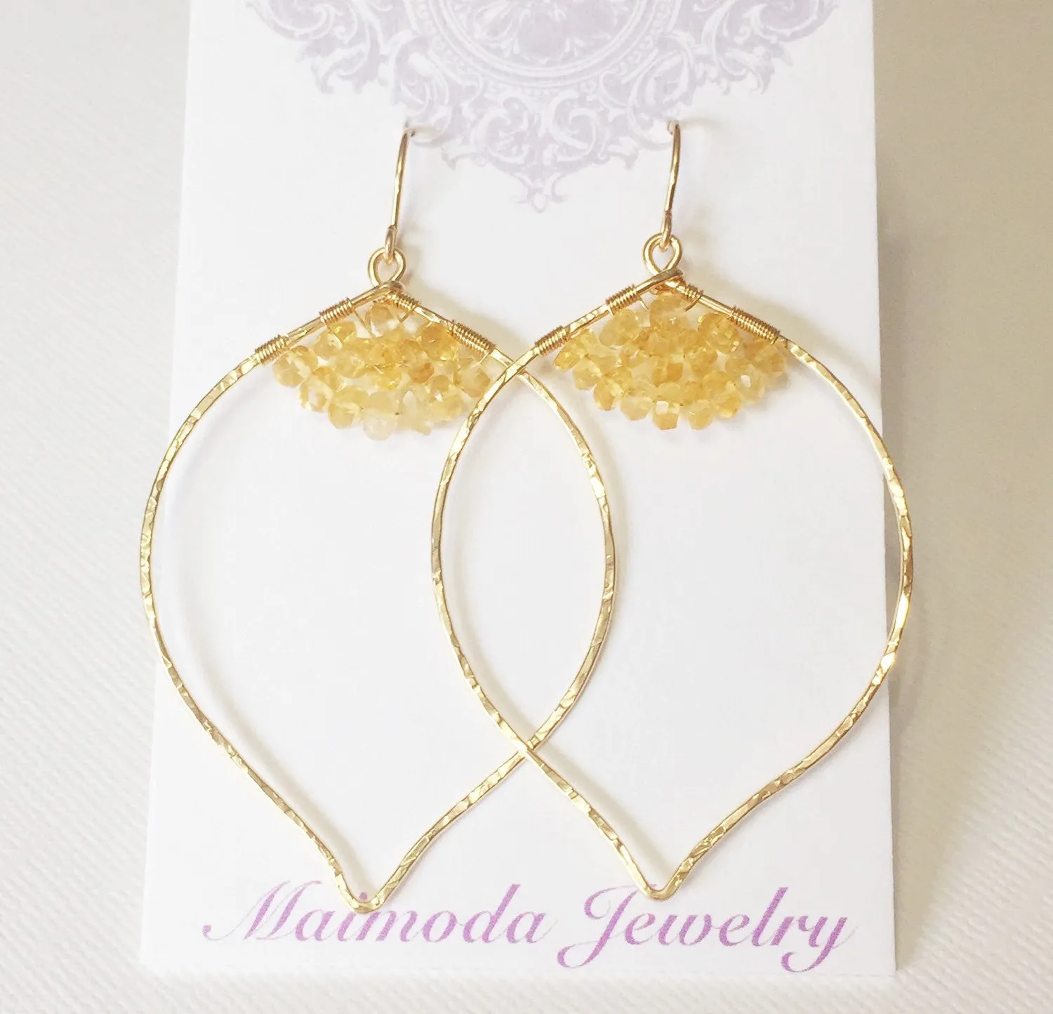 Earrings Malie - citrine (E201)