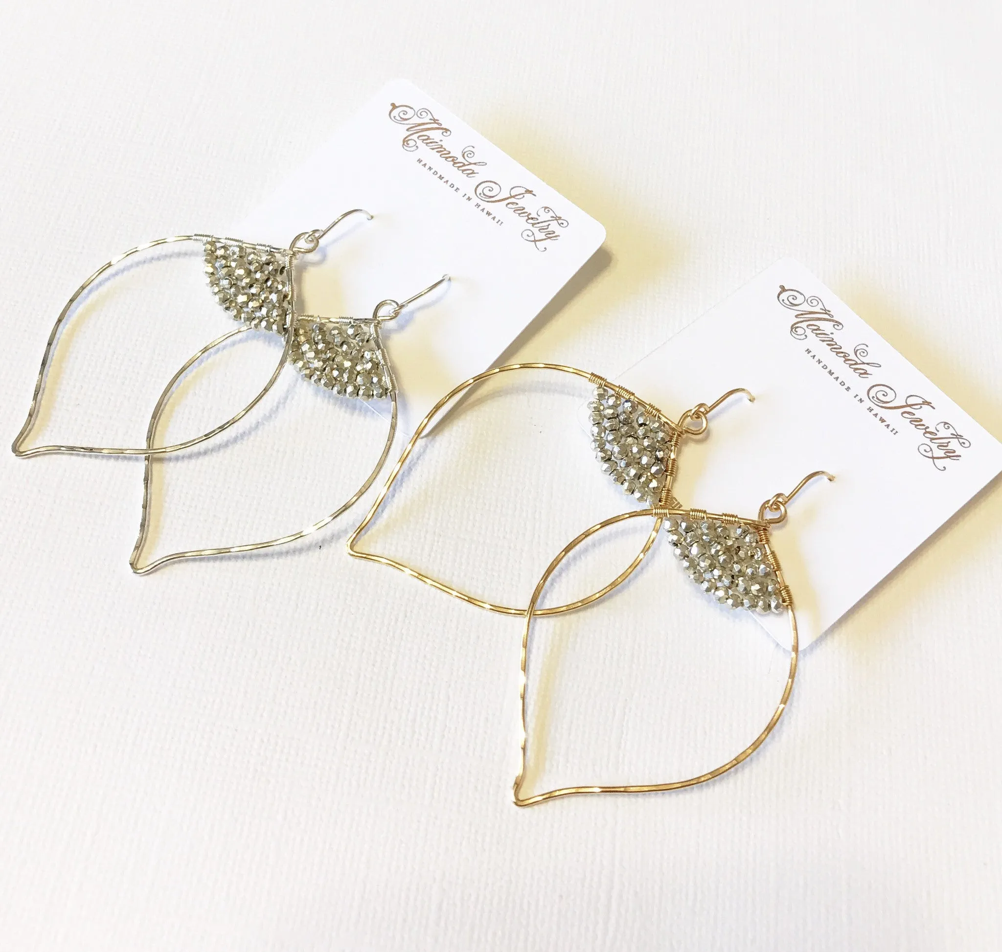 Earrings Malie - silver pyrite (E322)