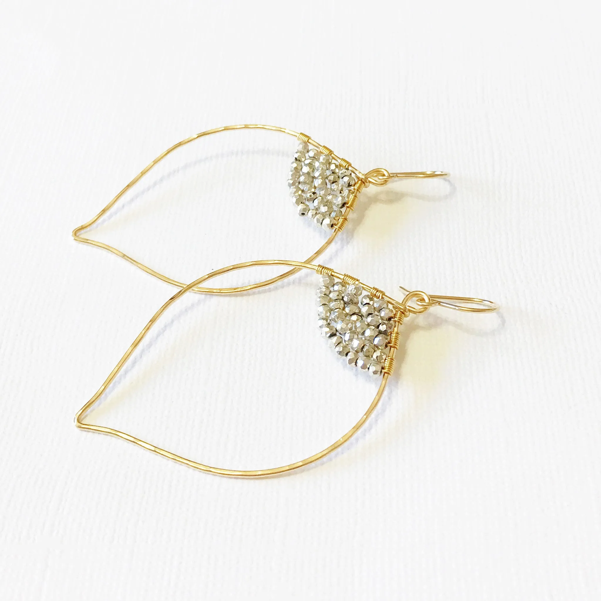 Earrings Malie - silver pyrite (E322)