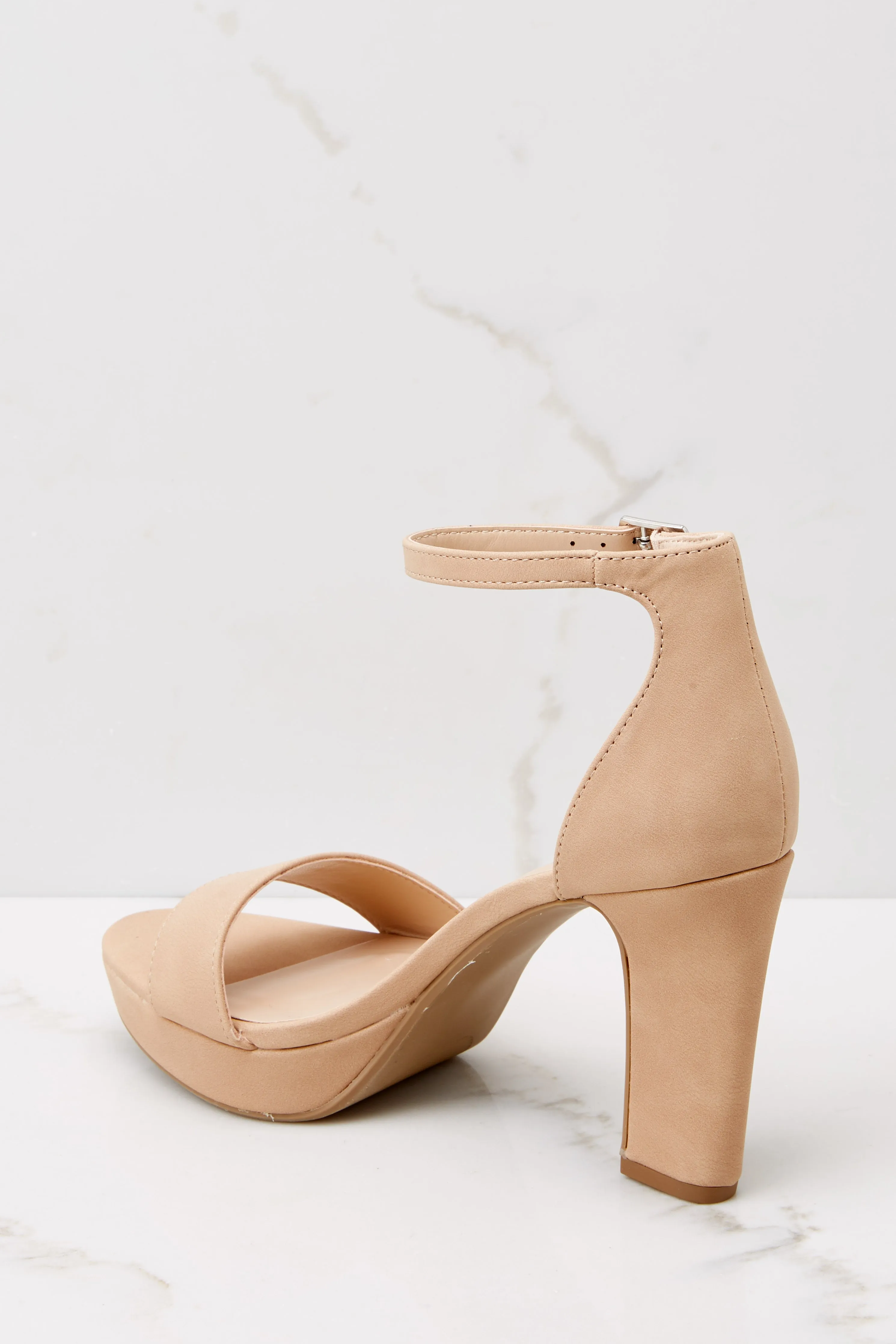 Effortlessly Styled Tan Ankle Strap Heels