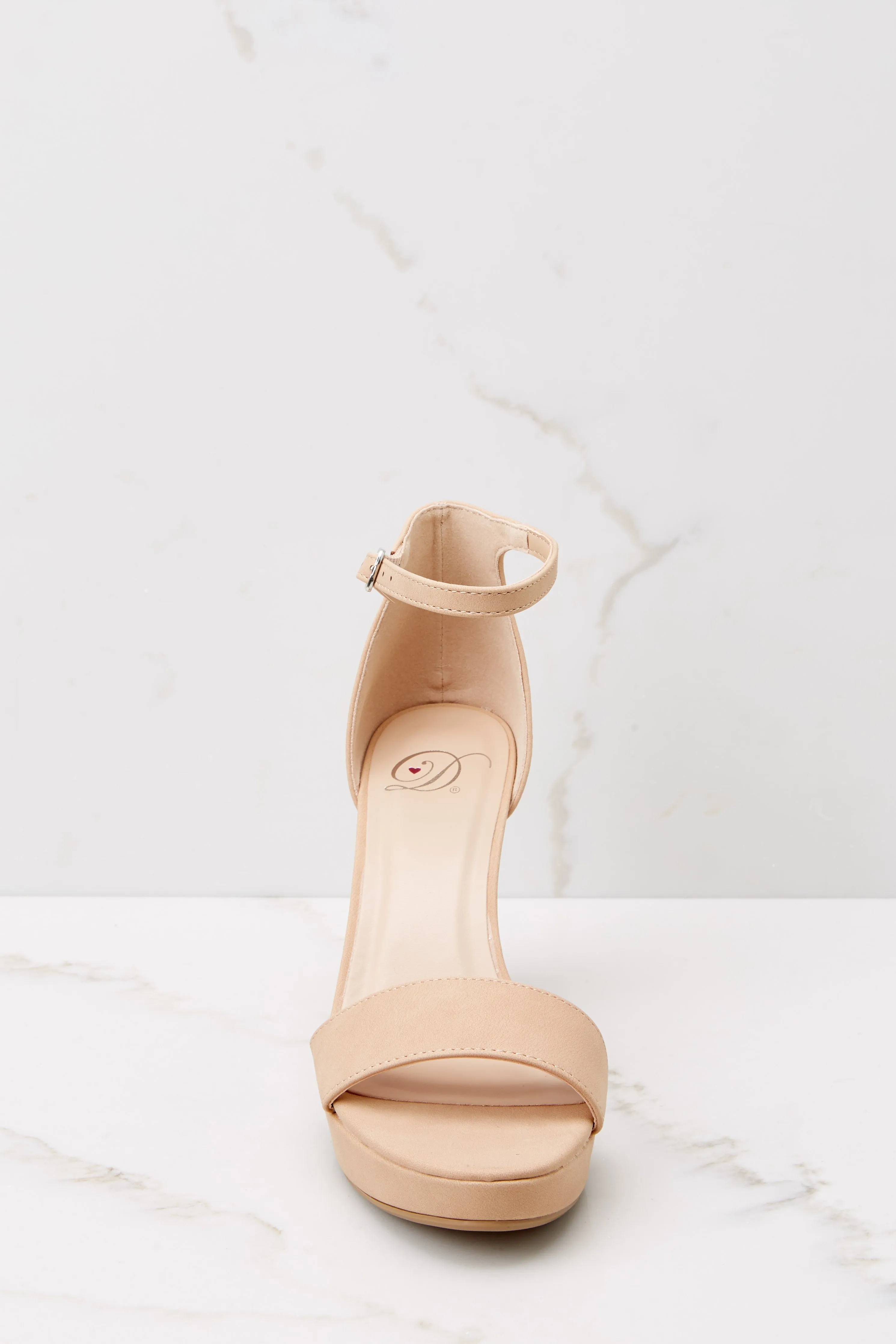 Effortlessly Styled Tan Ankle Strap Heels