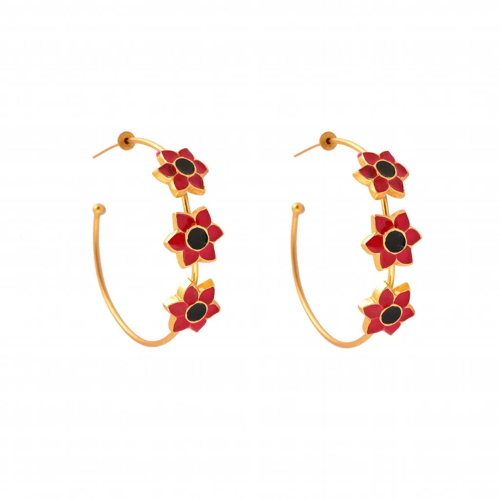 Enamel Firangi Paani Red & Black Hoops