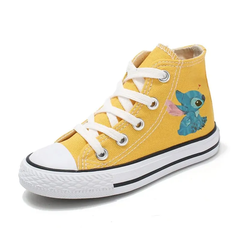 Fashion Lilo Stitch dsn Girl Kids Boys Kids Canvas Shoes Casual sneakers  Cartoon  Sport Shoes Children  Print Shoes Boys Tennis