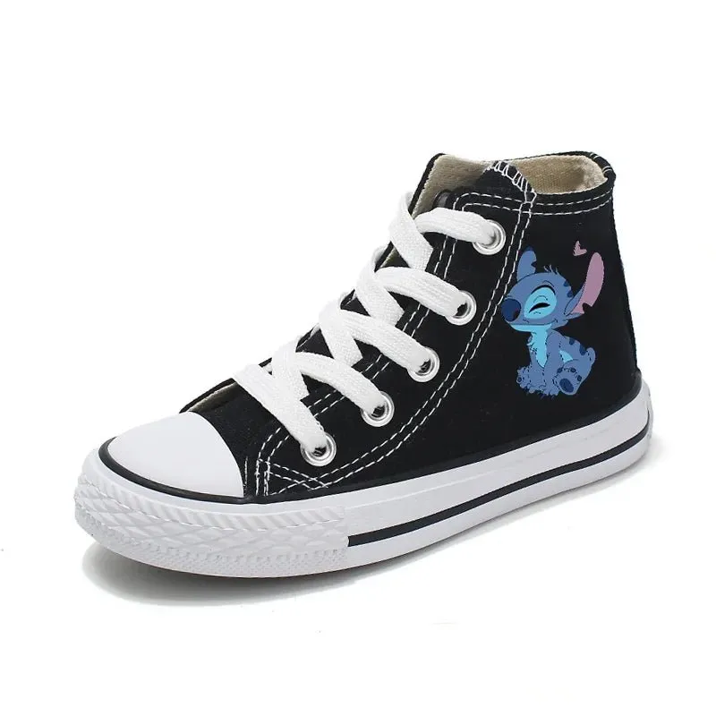 Fashion Lilo Stitch dsn Girl Kids Boys Kids Canvas Shoes Casual sneakers  Cartoon  Sport Shoes Children  Print Shoes Boys Tennis