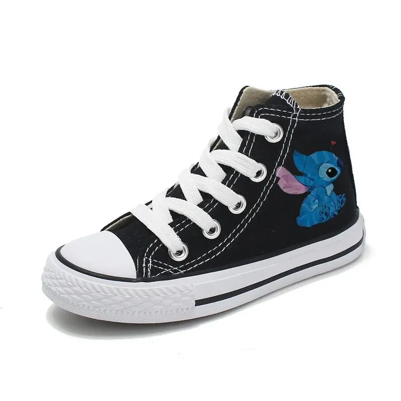 Fashion Lilo Stitch dsn Girl Kids Boys Kids Canvas Shoes Casual sneakers  Cartoon  Sport Shoes Children  Print Shoes Boys Tennis