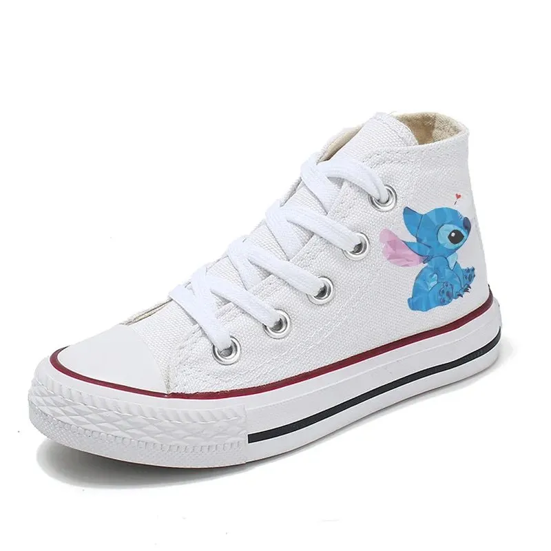 Fashion Lilo Stitch dsn Girl Kids Boys Kids Canvas Shoes Casual sneakers  Cartoon  Sport Shoes Children  Print Shoes Boys Tennis