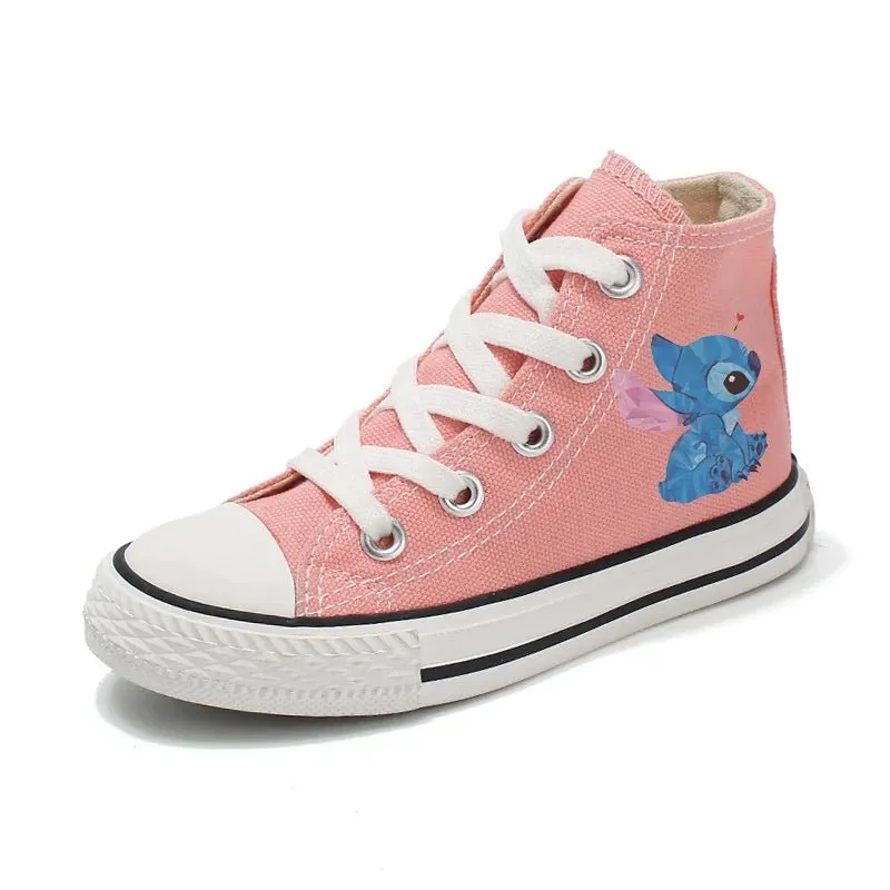 Fashion Lilo Stitch dsn Girl Kids Boys Kids Canvas Shoes Casual sneakers  Cartoon  Sport Shoes Children  Print Shoes Boys Tennis