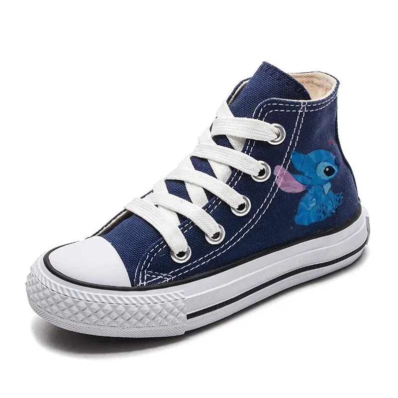 Fashion Lilo Stitch dsn Girl Kids Boys Kids Canvas Shoes Casual sneakers  Cartoon  Sport Shoes Children  Print Shoes Boys Tennis