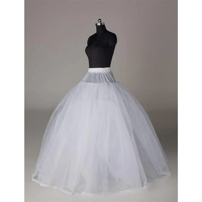 Fashion Wedding Petticoat Accessories White Floor Length LP005